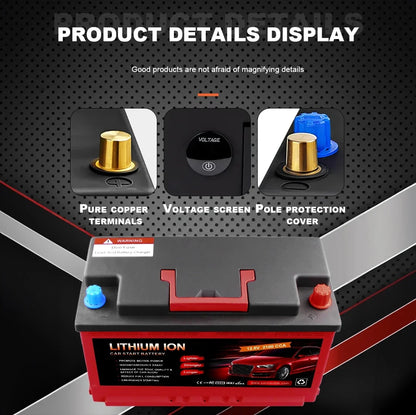 UPNRG Brand Rechargeable 12.8V 60Ah Lithium Battery 1800CCA LiFePO4 082-20 Dye-Eye High Performance Ion Pack