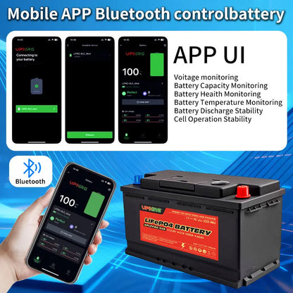 Yauneidak Automotive Solid State LiFePO4 Battery 12.8V 40Ah-100Ah Start-Stop Ready 4000 Cycles -25~45 Operating Temp Car