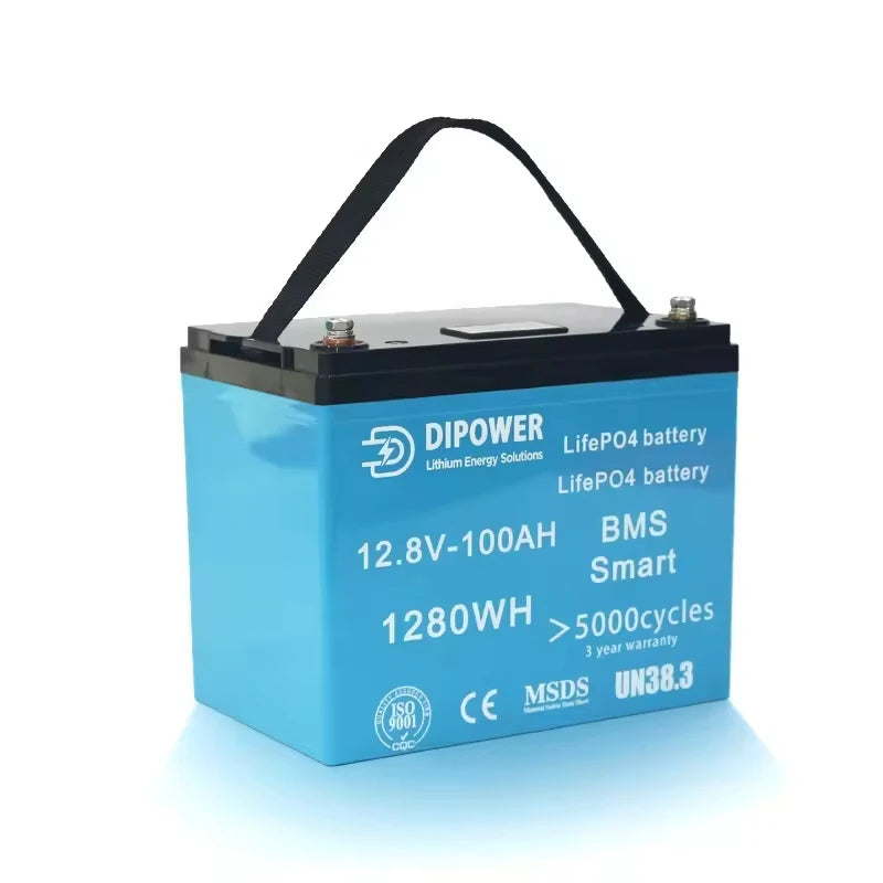 Lifepo4 Battery 12V 100Ah Deep Cycle 12.8V Solar 24V 12V Lithium Ion Battery Pack With Bms