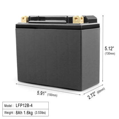 New Arrival 1.2V 8AH Lithium Ion Polymer Battery Pouch Motorcycle Storage Battery for Motorbikes