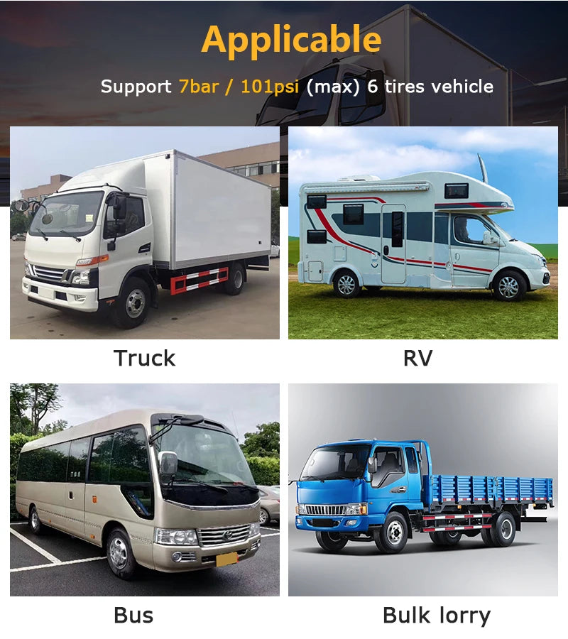 6 Wheel Tpms Suitable for Truck Trailer Tire Pressure Monitoring Wireless Data Transmission Tire Pressure Monitoring