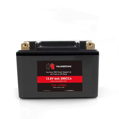 Yauneidak 12.8V 6Ah LFP10S LiFePO4 Motorcycle Battery Re-Start 3000 Cycles CCA 380 -20-70 for Electric Vehicles