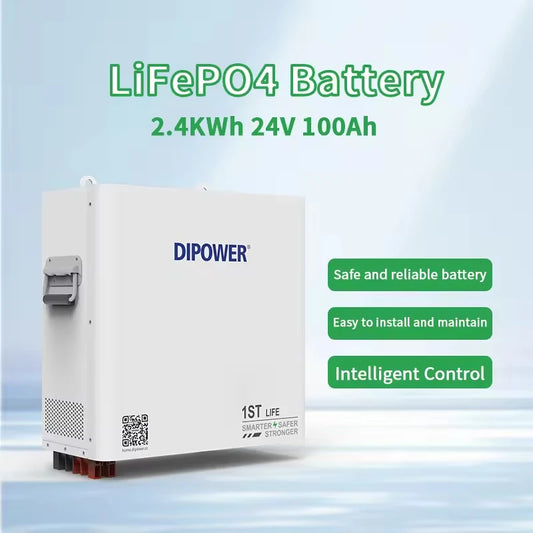 Wall-Mounted 24V 25.6v 100ah Lithium Ion Lifepo4 Battery 5kWh Capacity AC CAN Communication Port for Home Energy Storage