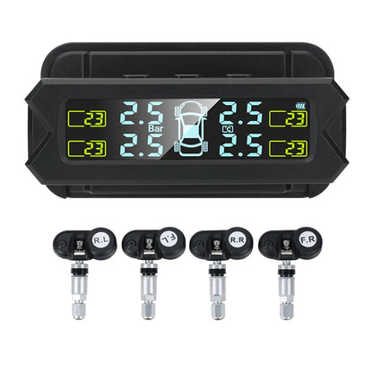High-Precision Solar Powered TPMS Tire Pressure Monitoring Built-in Sensor Sticker Windshield Detection Windshield Tire Gauges
