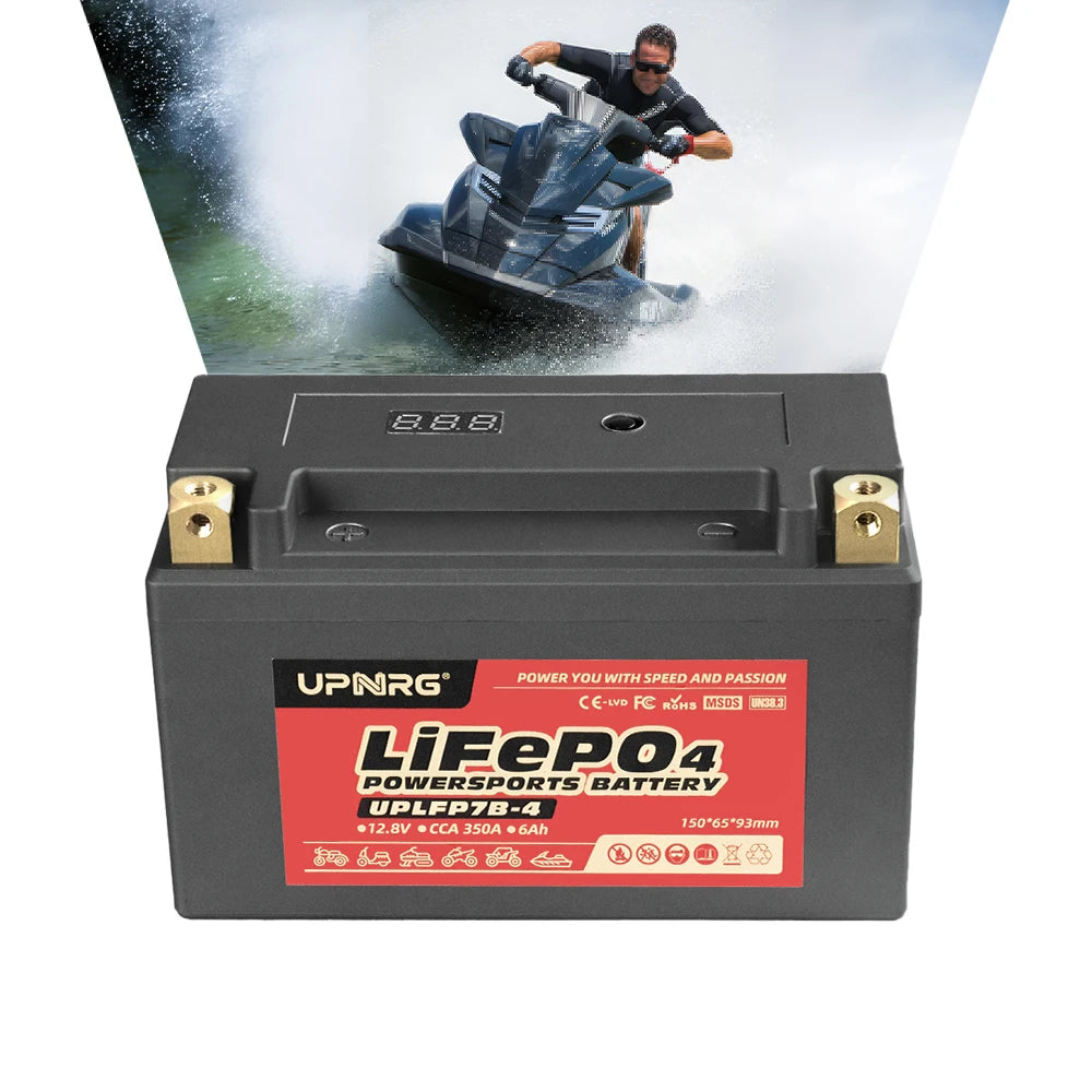UPNRG LFP7B-4  High Quality Powersport Starting Lithium Battery for TV, Motorcycle, Scooter, Snowmobile, and UTV Built-in BMS