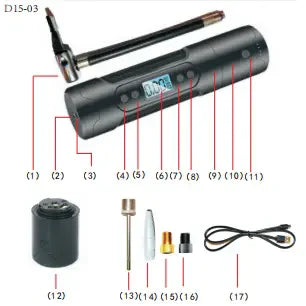 Tire Inflator Portable Air Pump-120PSI & 1000mAh, Accurate Pressure LCD Display, Bikes & Motorcycle Tires, Balls