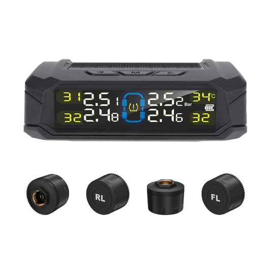 Factory Sales Solar-Powered Wireless Tire Pressure Detector Universal  Truck TPMS Sensor ABS Material External TPMS Sensor