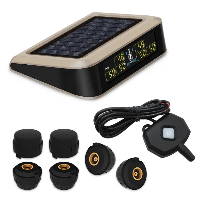 T601T6-WF Wireless Tire Pressure Monitoring System for Rv 6 Tyre Sensors Solar With External Sensor Truck Trailer Tpms