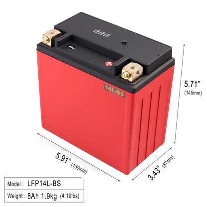 Hot Sales OEM 12V 8AH Lithium Ion Start Battery Custom Motorcycles LFP Batteries Pack