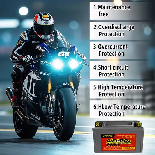 Customized 12V 12.8V 12Ah LiFePO4 Lithium-Ion Battery Pack Built-in BMS Protection IP67 Protection for Motorcycle Use LFP12-BS