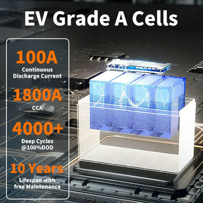 12V LiFePO4 Deep Cycle Lithium Battery Pack with BMS 4000+ 24v 100ah 200ah 300ah 100ah+ Capacity