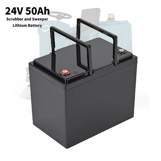 Factory OEM 25.6V 50Ah Lithium LiFePO4 Floor Cleaning Sweeper Batteries Rechargeable IP65 4000 Cycles 5-Year Warranty