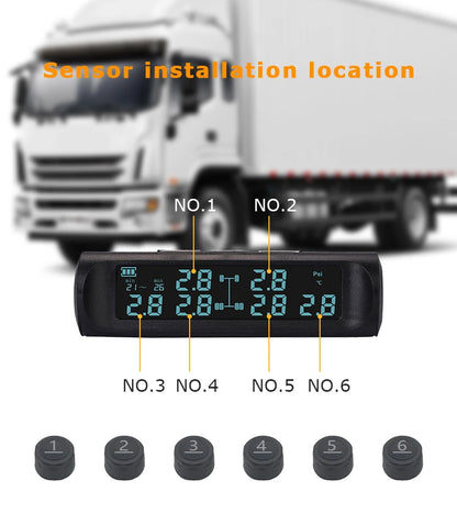 6 Wheel Tpms Suitable for Truck Trailer Tire Pressure Monitoring Wireless Data Transmission Tire Pressure Monitoring