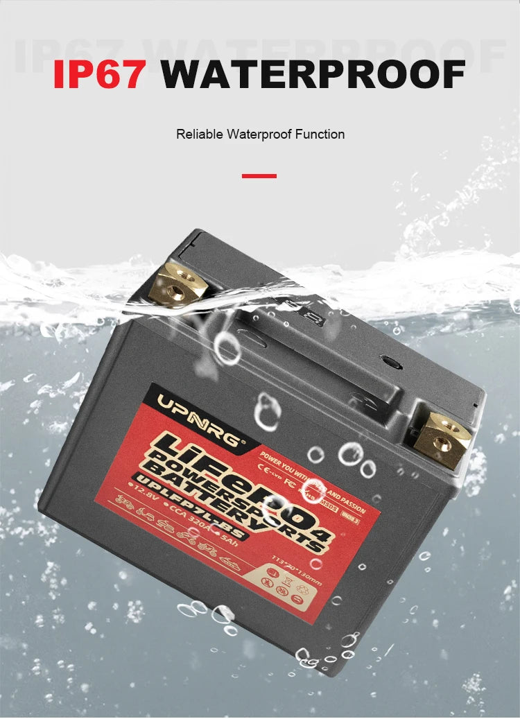 High Performance LFP5L-BS 12.8V 4Ah CCA220 Motorcycle Lithium Battery High Rate Pouch Cell 3000 Cycles 20C Discharge