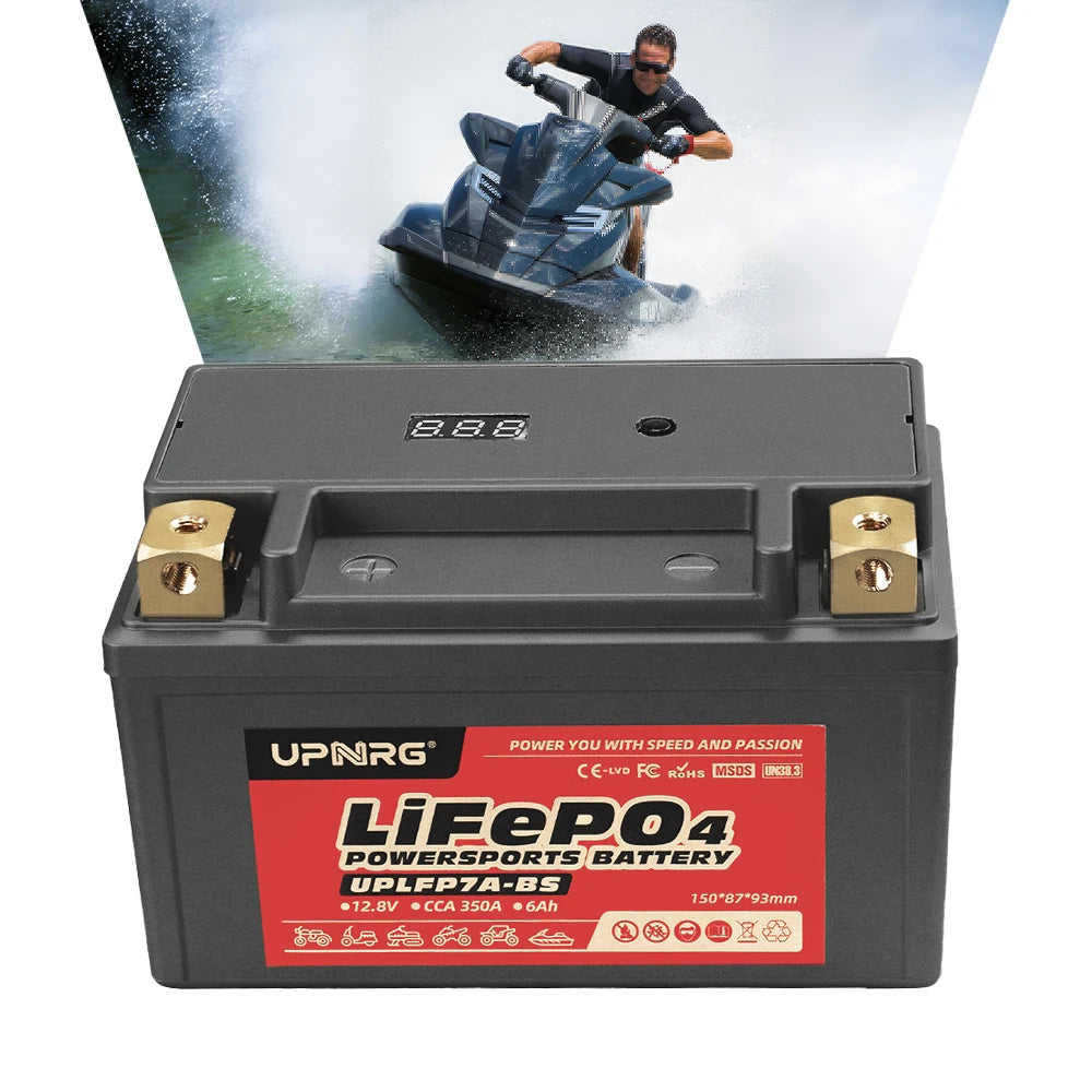 UPNRG LFP7A-BS Factory Price 12.8V 6Ah 3000-Cycle Powersport Starting Lithium Battery 320 CCA Built-in BMS