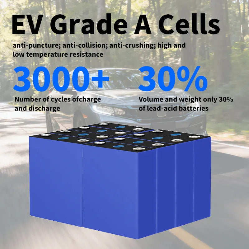 Yauneidak Bluetooth 12.8V 40-100Ah Solid State Start-stop Battery Pack 4000 Cycles LiFePO4 for Electric Vehicles (-25~45)