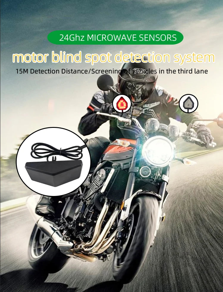 24Ghz Single radar BSD System with Warning Lamp Motorcycle Blind Spot Detection System