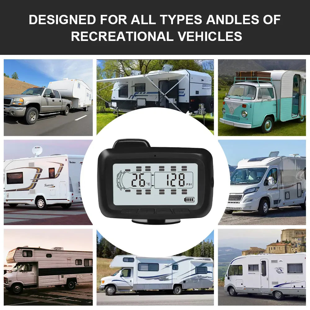 6 Wheels Tire Pressure Monitoring System Usb Truck Tpms Sensors for Truck Universal Wireless Bluetooths Tire Pressure Monitoring