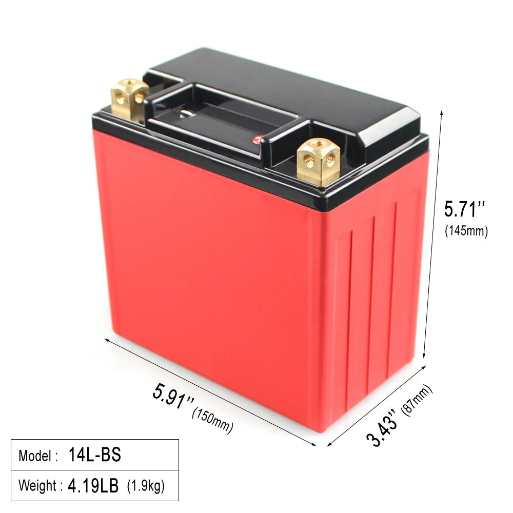 CE Customized 12.8v 8ah Rechargeable Lithium Ion Pouch Cell Battery Good Size Starter for Motorcycles LFP14L-BS