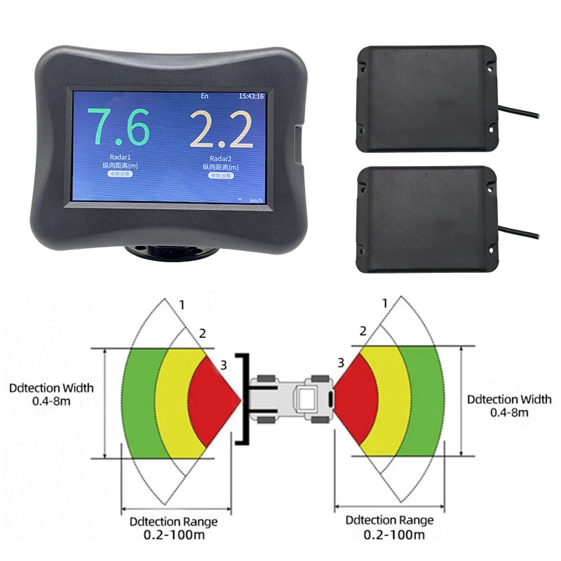 77GHz Millimeter Wave Car Truck Dual radar Mid-range Obstacle Avoidance System