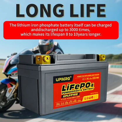 Yauneidak LFP9-B 12.8V 4Ah 280CCA LiFePo Rechargeable Motorcycle Battery High Performance Lithium Ion Battery Pack