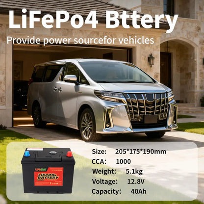 High-quality #35 12V 40Ah Solid State LiFePO4 Car Battery Power Pack Built-in Smart BMS 4000 Cycles for EV UPS Scooter Motos