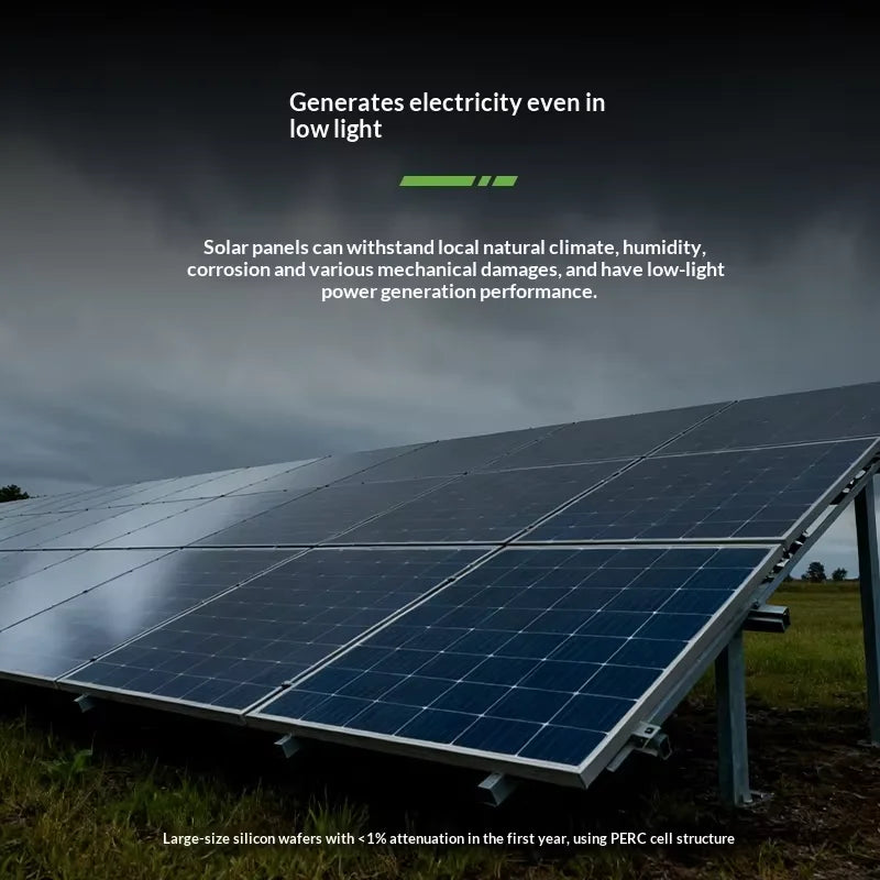 200W-580W All Black HJT/PERC Double Glass Solar Panel - Image 4